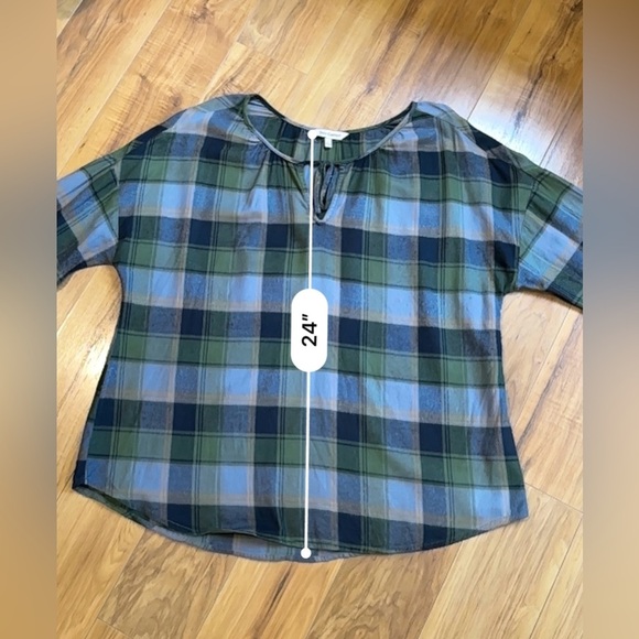 Juicy Couture Green and Black Plaid Blouse - Picture 3 of 10